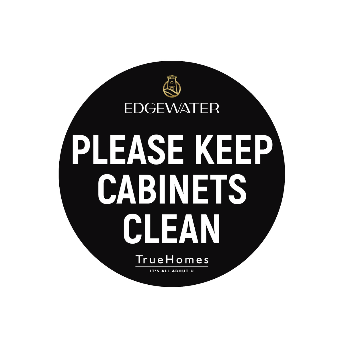 Edgewater - Please Keep Cabinets Clean