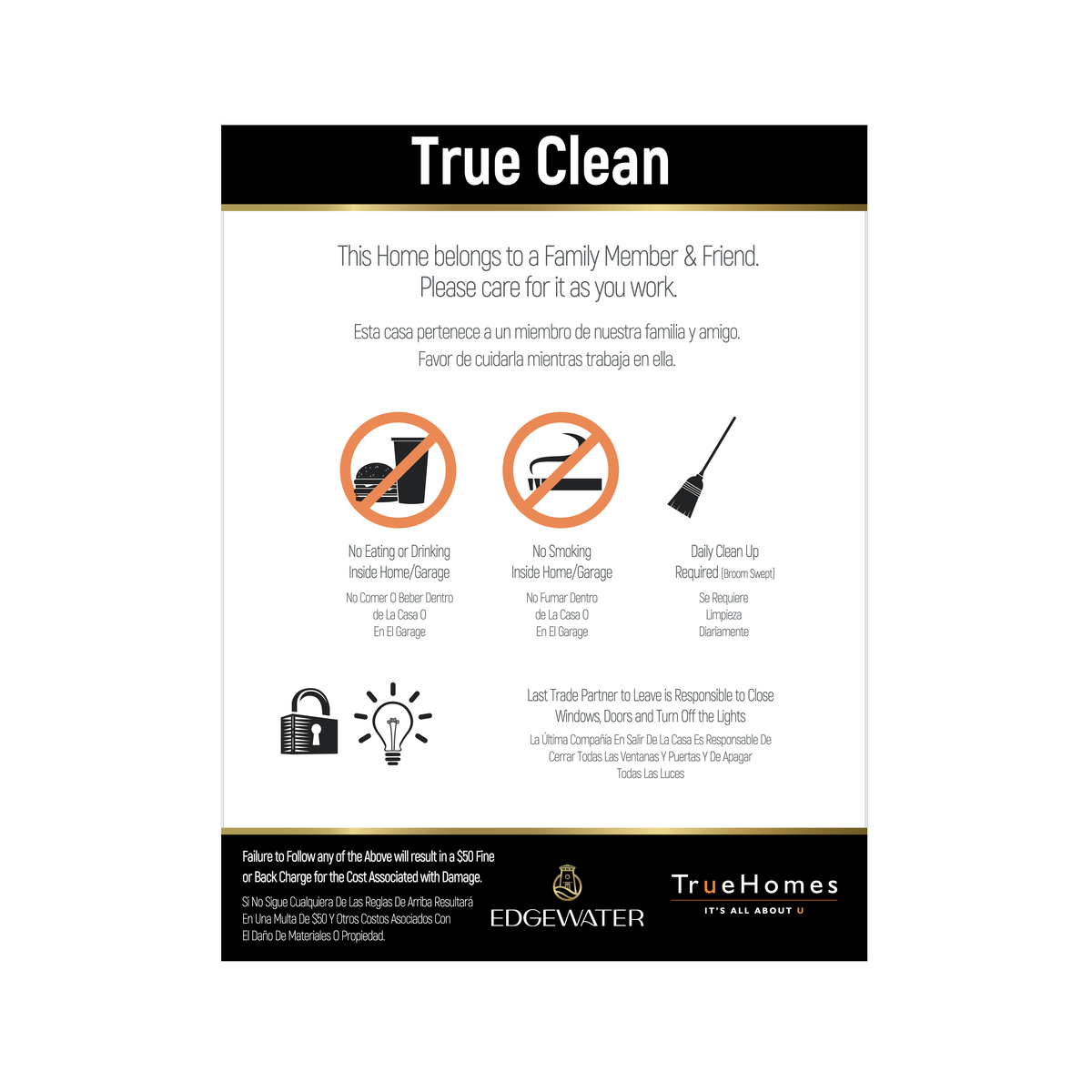 Edgewater True Clean Door Decal