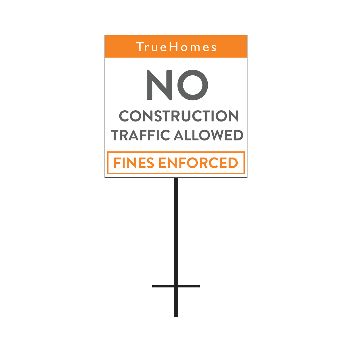No Construction Traffic T-Stake Sign